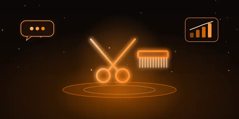 Ilustração neon de barbearias