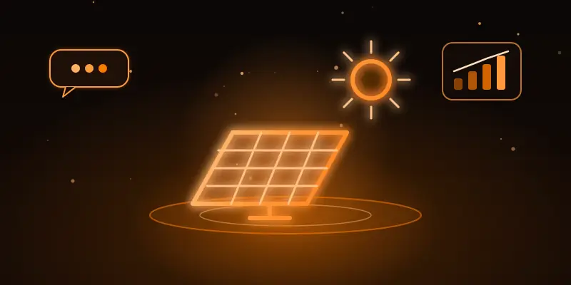 Ilustração neon de energia solar