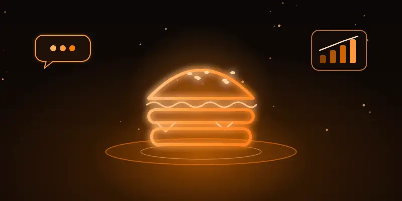 Ilustração neon de hamburguerias