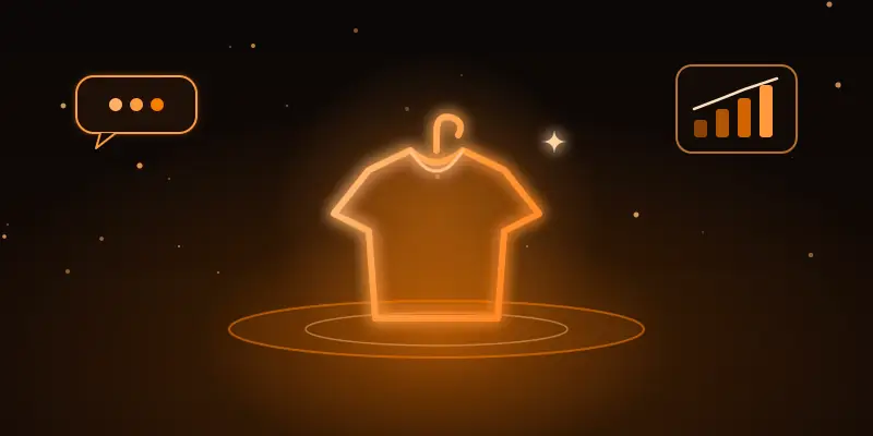 Ilustração neon de lojas de roupas