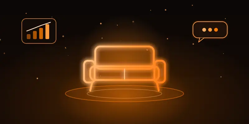 Ilustração neon de móveis planejados