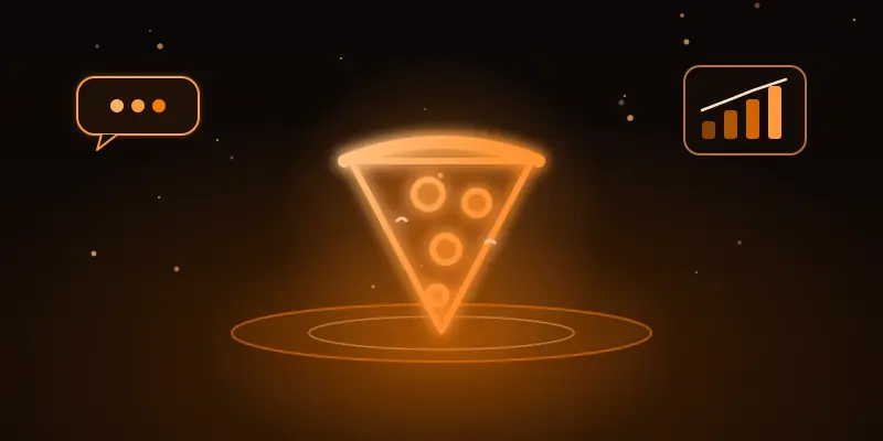 Ilustração neon de pizzarias
